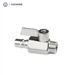 Mini Gas Handle Hom Pob Valve Brass Nrog Ob Tug Poj Niam Xov